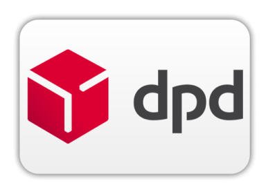 Logo von DPD mit einem roten Würfel und der Schrift "dpd".